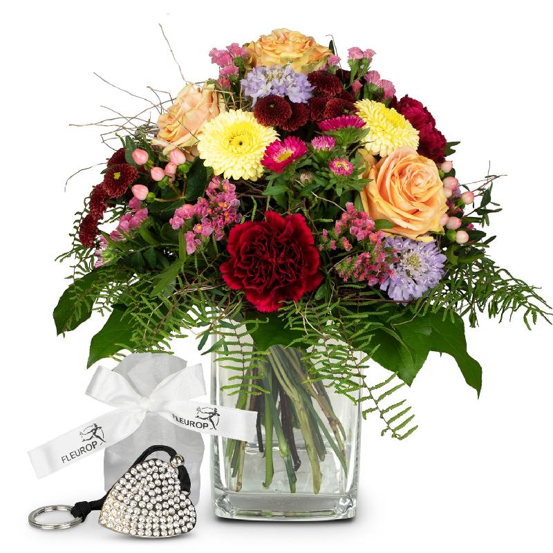 Bouquet de fleurs Summer Magic incl. Key Ring with 112 Swarovski® crystals