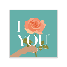 Bouquet de fleurs Carte Message I FLOWER YOU Rose