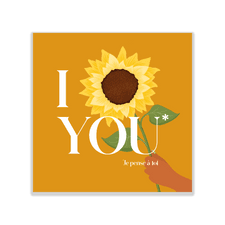 Bouquet de fleurs Carte Message I FLOWER YOU Tournesol