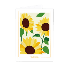 Bouquet de fleurs Carte Message Tournesol