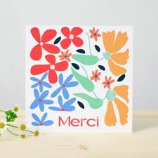 Bouquet de fleurs Carte Message Merci fleuri