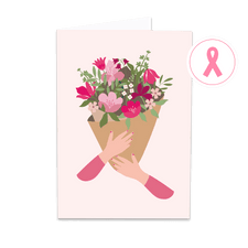 Bouquet de fleurs Carte message Bouquet Octobre Rose