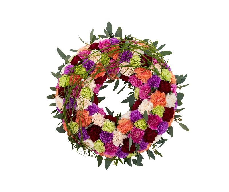 Bouquet de fleurs Round decorated wreath