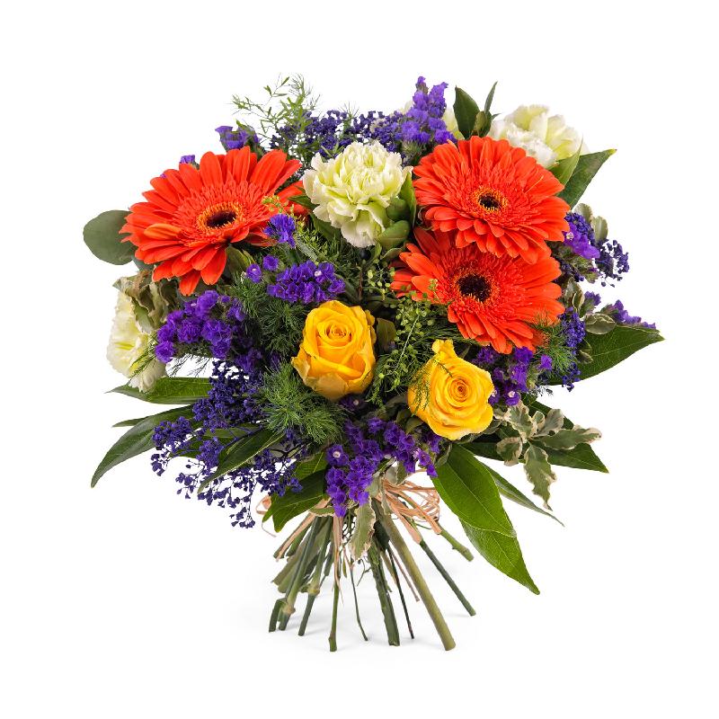 Bouquet de fleurs Arrangement with Gerbera Daisies and Roses