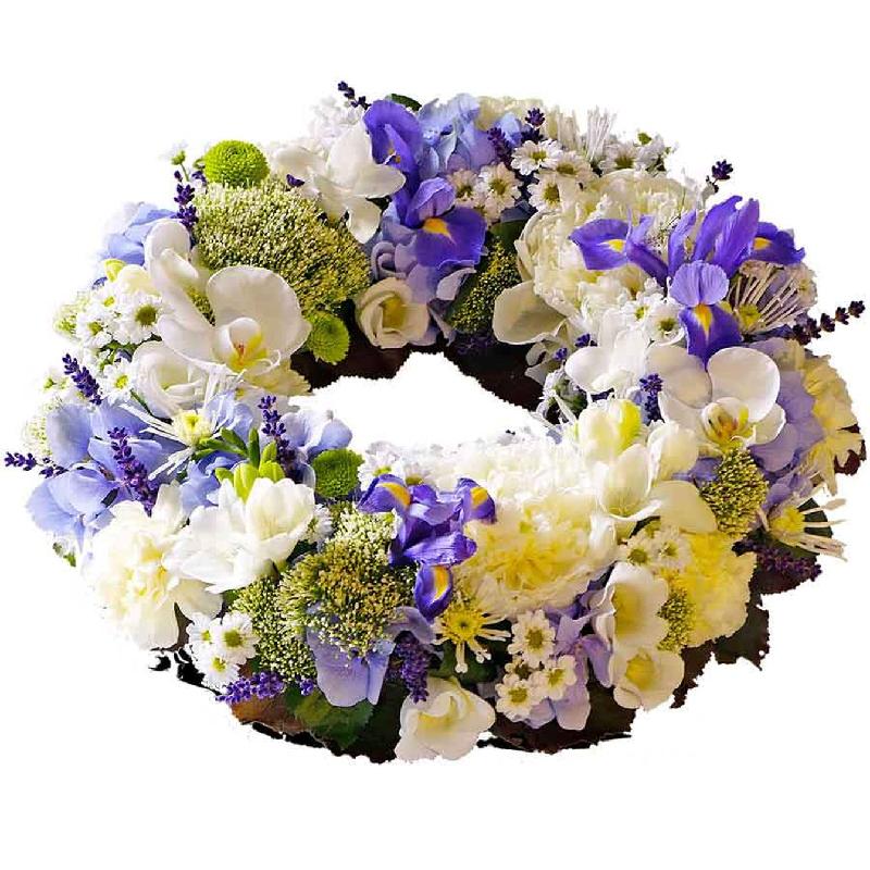 Bouquet de fleurs Wreath for funeral, blue-white Bouquet de fleurs Wreath for funeral, blue-white