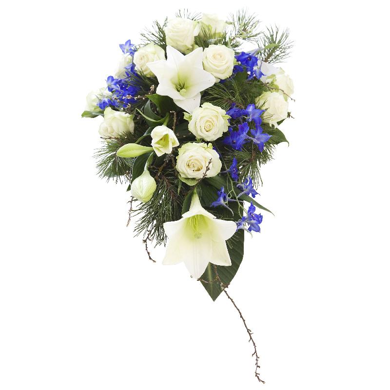 Bouquet de fleurs The sky is blue and white -funeral arrangement Bouquet de fleurs The sky is blue and white -funeral arrangement