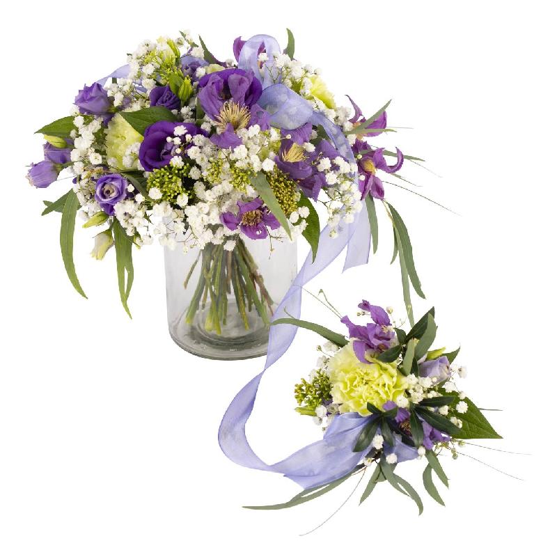Bouquet de fleurs Full of happiness, lilac-white