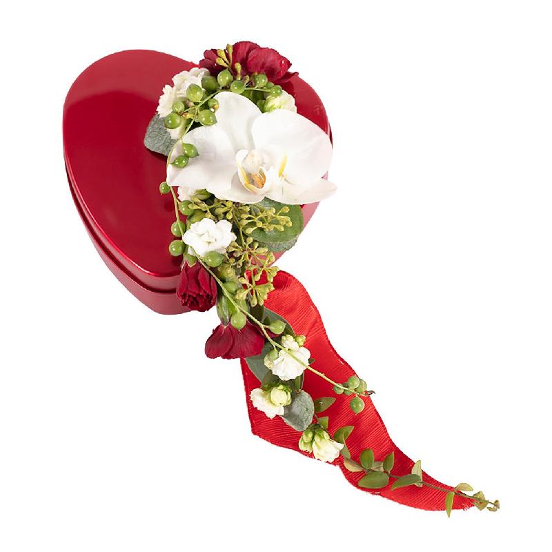 Bouquet de fleurs Decorated chocolate heart
