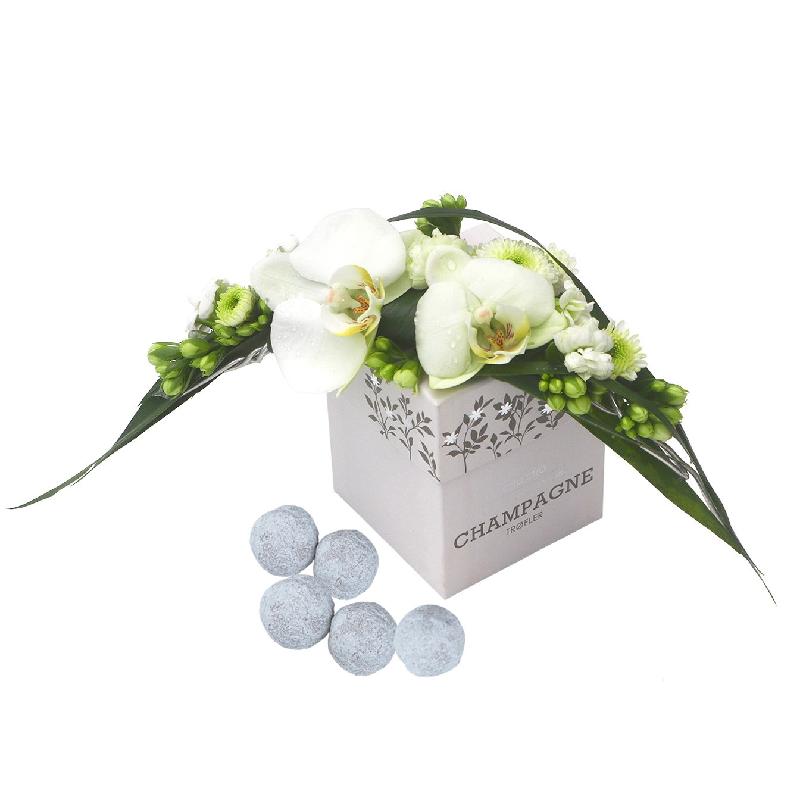 Bouquet de fleurs Decorated champagne truffles, white