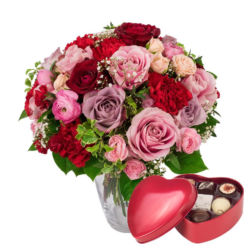 Bouquet de fleurs Wonderwoman + Chocolate heart