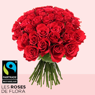 Bouquet de roses Brassée de roses rouges Max Havelaar Bouquet de roses Brassée de roses rouges Max Havelaar