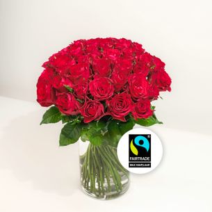 Bouquet de roses Brassée de roses rouges Max Havelaar Amour