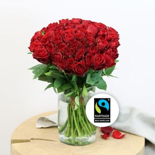 Bouquet de roses Brassée de roses rouges Max Havelaar Anniversaire