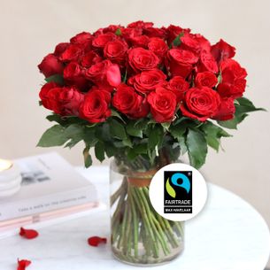 Bouquet de roses Brassée de roses rouges Max Havelaar