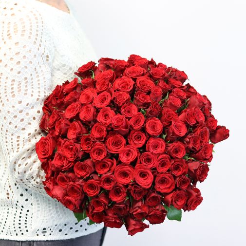 Bouquet de fleurs Brassée de 101 roses rouges Max Havelaar