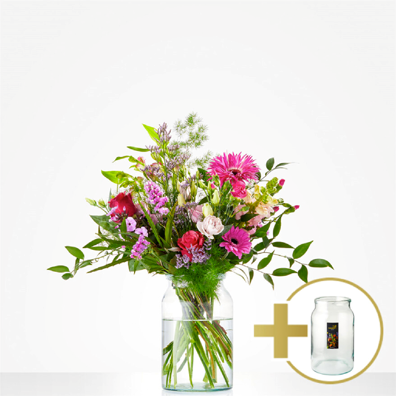 Bouquet de fleurs Combi Bouquet: Just for you; including vintage vase € 10,-