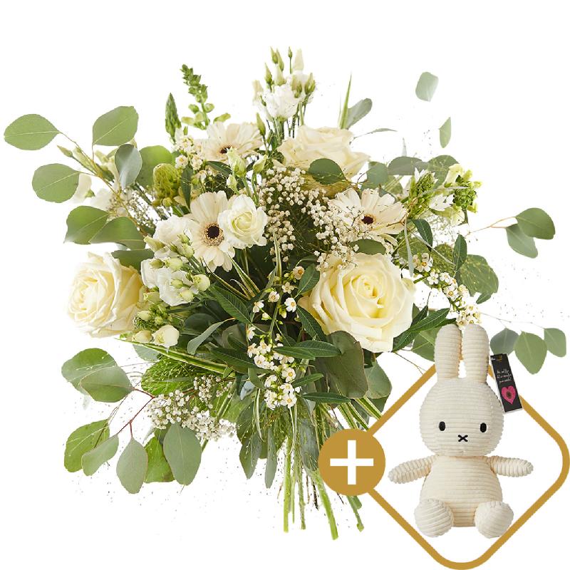Bouquet de fleurs Bouquet: Loving white; includint a white Miffy for  €19,95