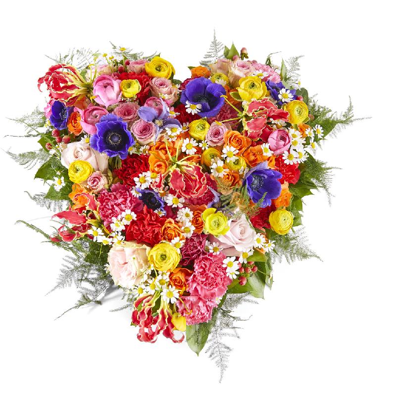 Bouquet de fleurs Funeral: Silent words; Funeral Bouquet Heart