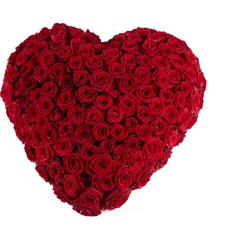 Bouquet de fleurs Funeral - Red roses -heart shape - Dearest