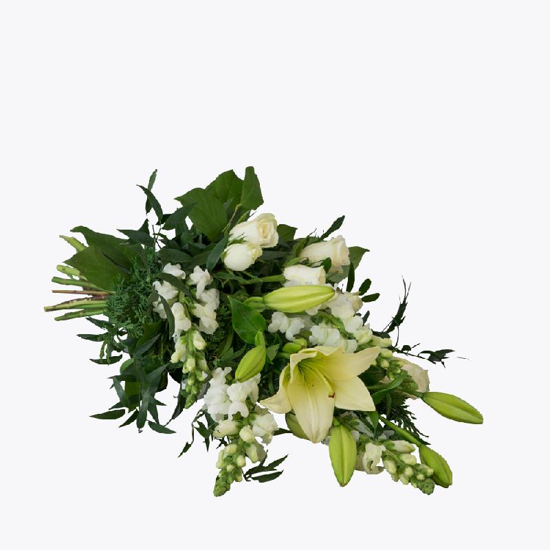 Bouquet de fleurs Funeral Bouquet with texted ribbon