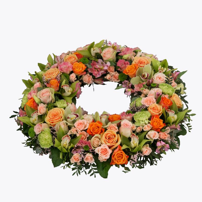 Bouquet de fleurs Funeral Wreath w Ribbon 170753R