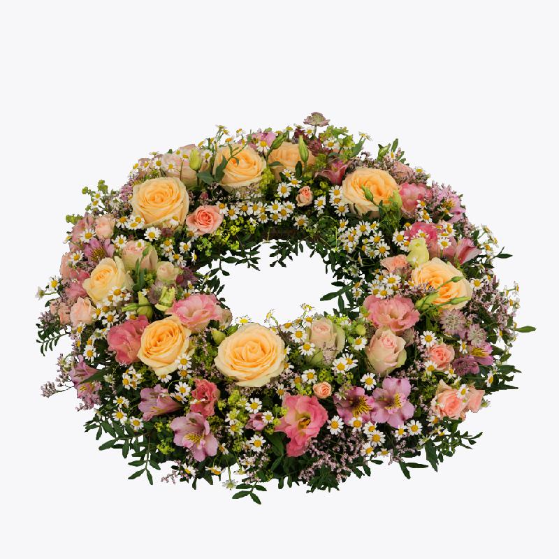 Bouquet de fleurs Funeral Wreath w Ribbon 170757R