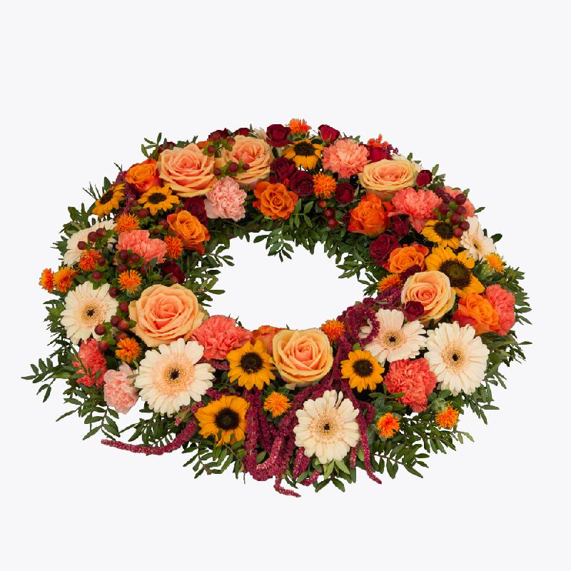 Bouquet de fleurs Funeral Wreath w Ribbon 170761R