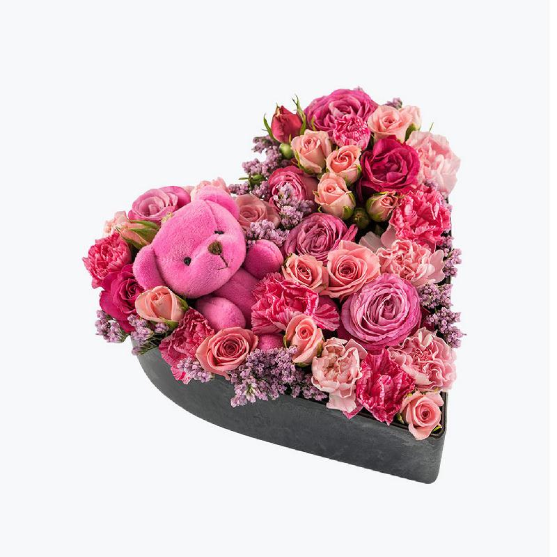 Bouquet de fleurs Princess With Pink Bear