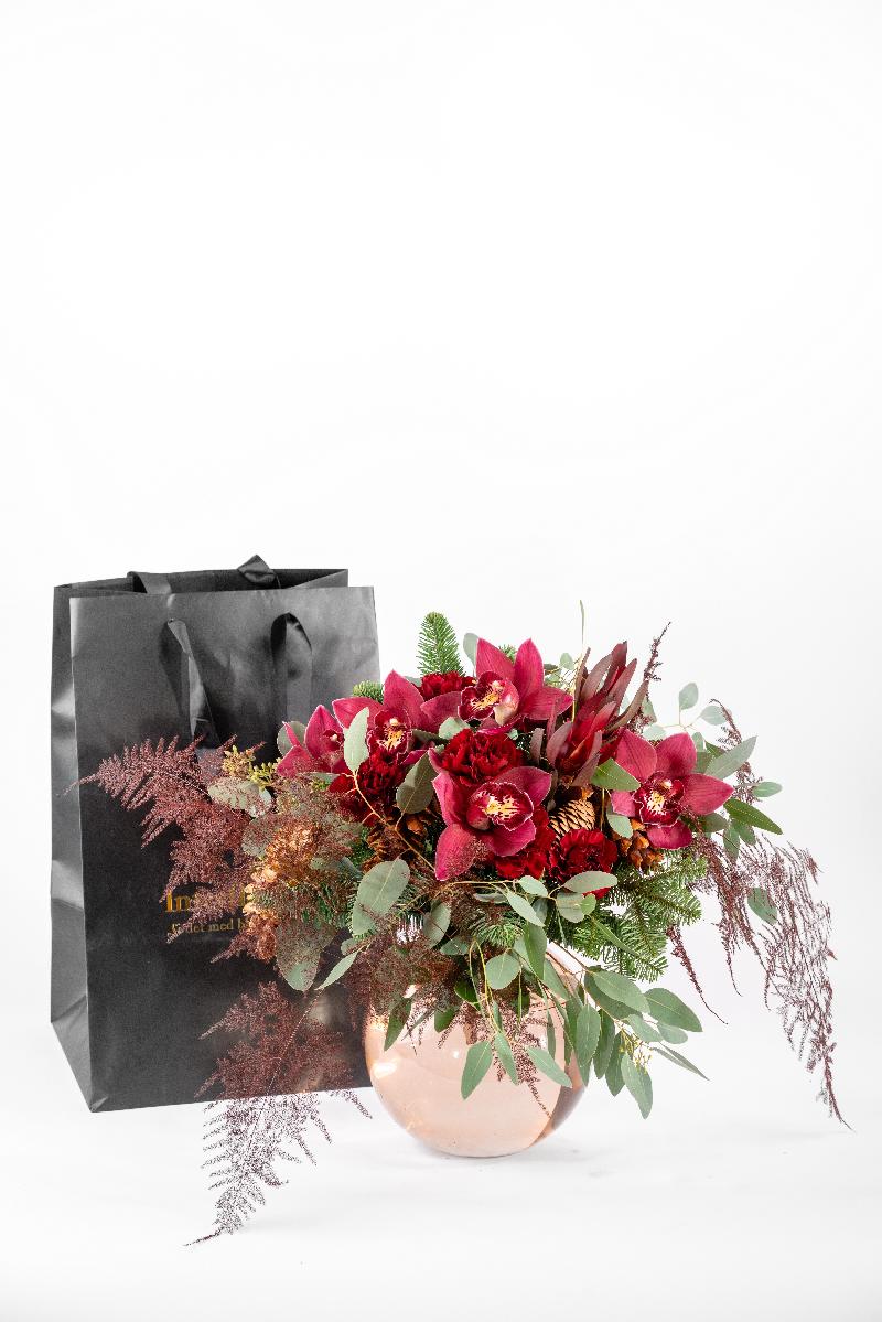 Bouquet de fleurs Christmas Magic in vase 220711