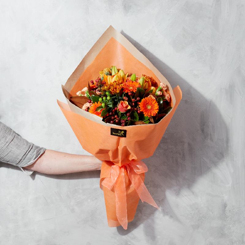 Bouquet de fleurs Clearly Orange Wrapped