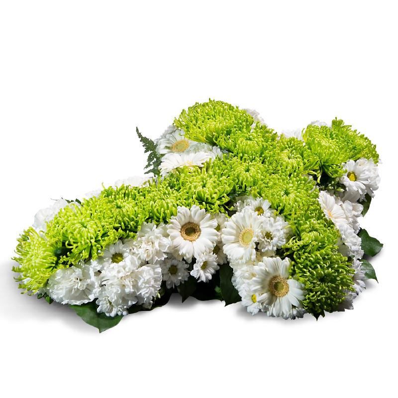 Bouquet de fleurs Small cross in white and green