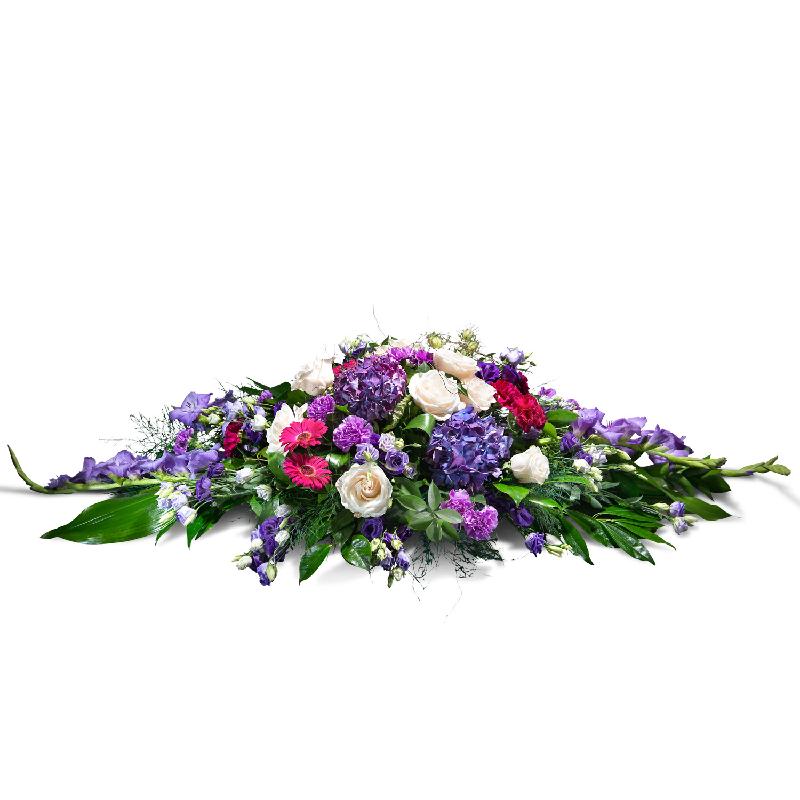 Bouquet de fleurs Cushion in mauve shades