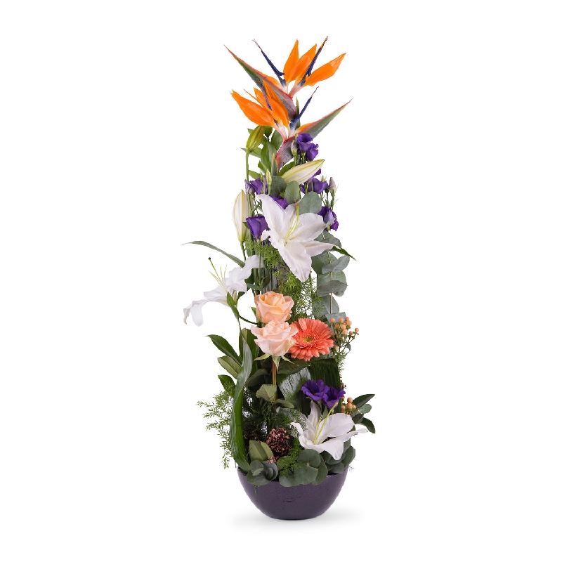 Bouquet de fleurs Vertical centrepiece of Orange Shades Bouquet de fleurs Vertical centrepiece of Orange Shades