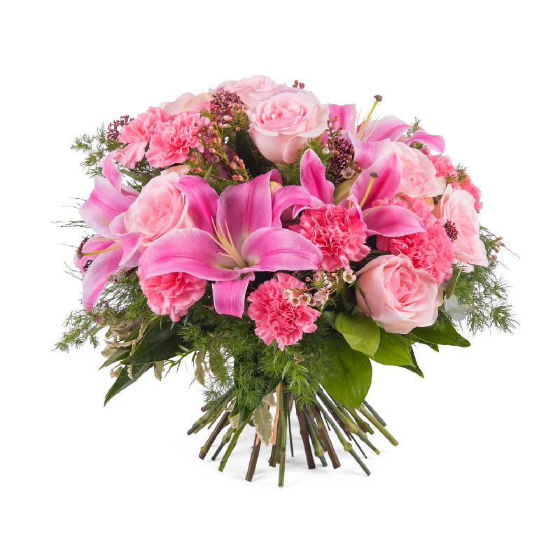 Bouquet de fleurs Mixed bouquet with roses and lilies Bouquet de fleurs Mixed bouquet with roses and lilies