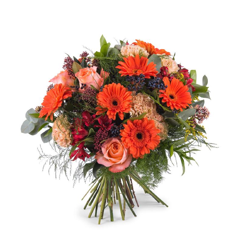 Bouquet de fleurs Mixed bouquet in orange shades