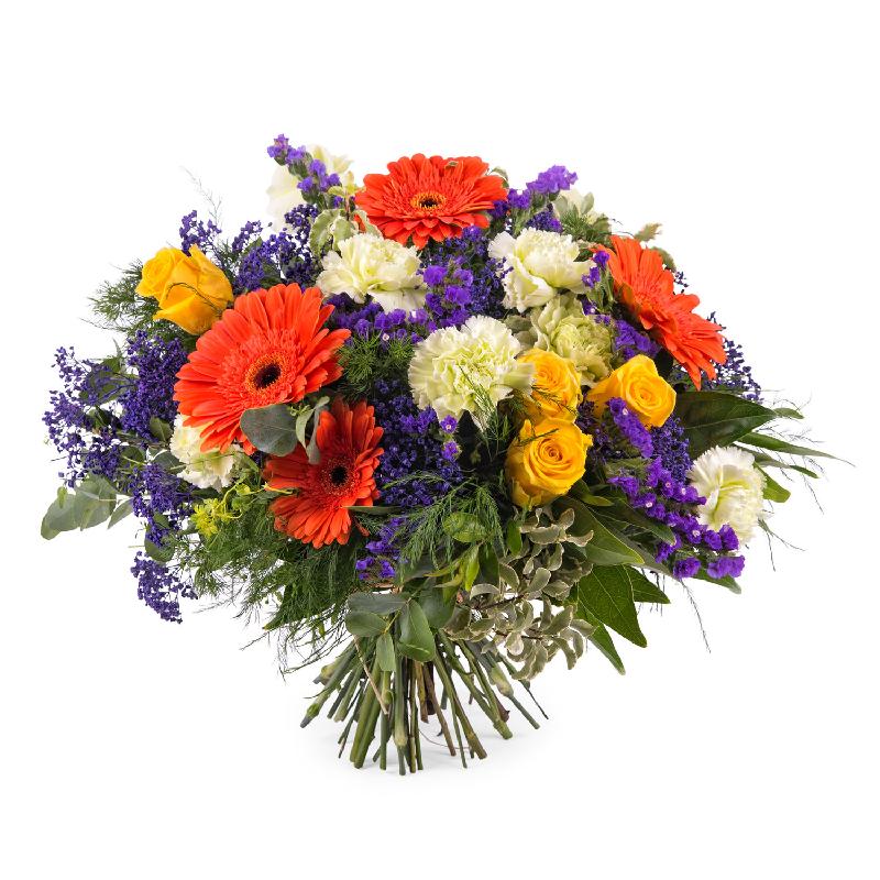 Bouquet de fleurs Arrangement with Gerbera Daisies and Roses