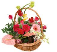 Bouquet de fleurs Basket Arrangement "Rendezvous"