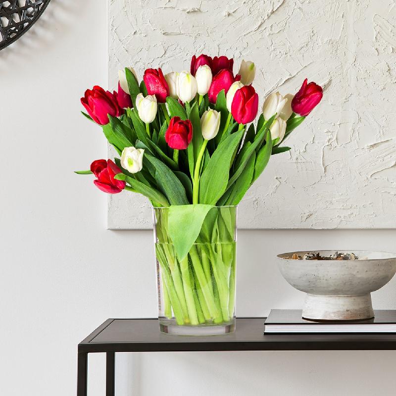 Bouquet de fleurs Tulips Red and White