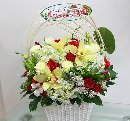 Bouquet de fleurs Basket Mixed Flowers Bouquet de fleurs Basket Mixed Flowers