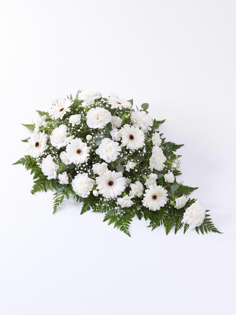 Bouquet de fleurs CARNATION AND GERMINI TEARDROP SPRAY - WHITE