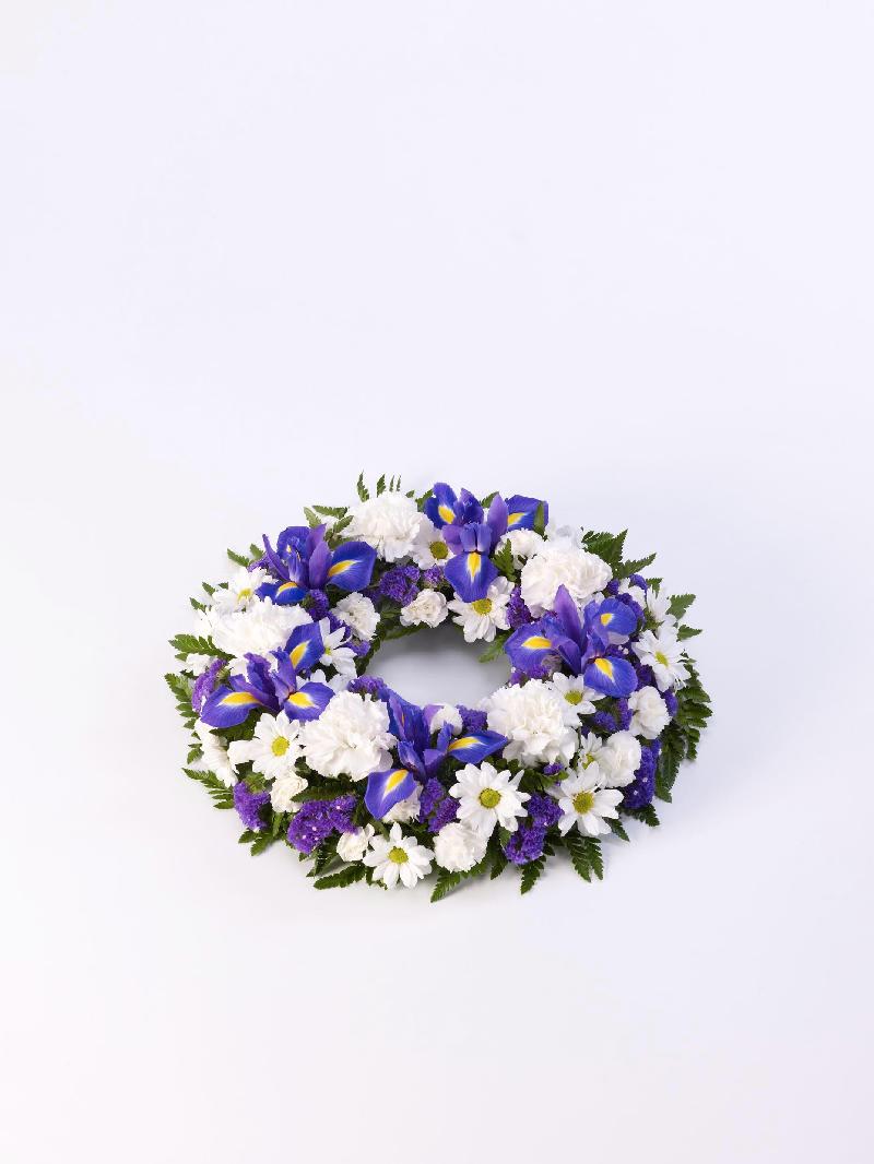 Bouquet de fleurs CLASSIC WREATH - BLUE AND WHITE