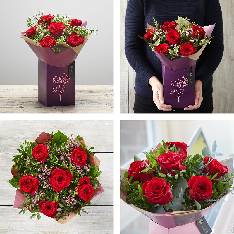 Bouquet de fleurs VALENTINE'S 6 RED ROSE GIFT BOX