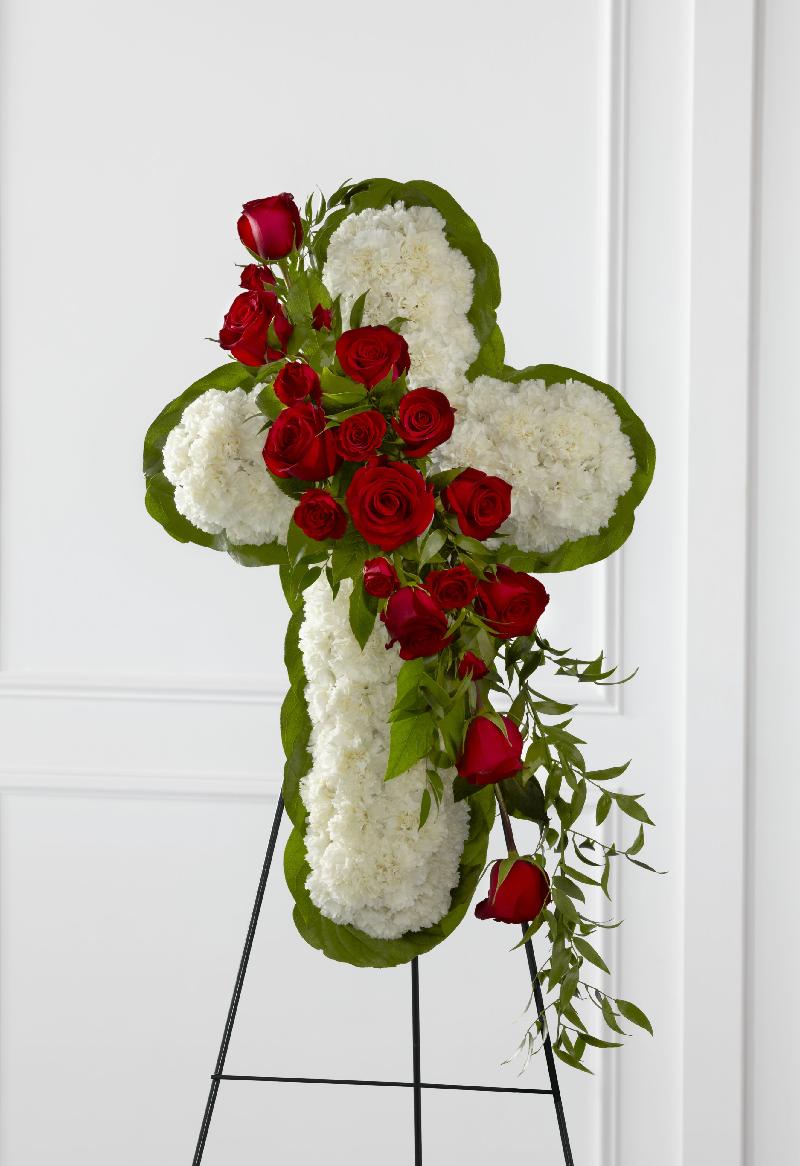 Bouquet de fleurs Floral Cross Easel