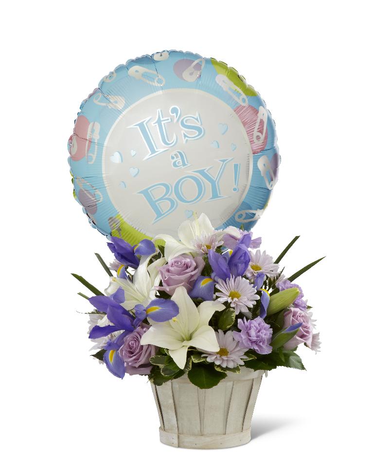 Bouquet de fleurs Boys Are Best! - Basket Included