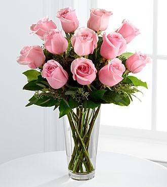 Bouquet de fleurs The Long Stem Pink Rose Bouquet by FTD - VASE INCLUDED Bouquet de fleurs The Long Stem Pink Rose Bouquet by FTD - VASE INCLUDED