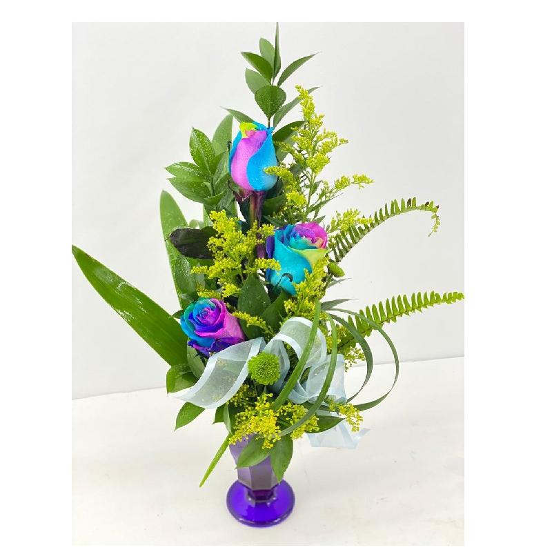 Bouquet de fleurs 3 Rainbow roses arrangement Bouquet de fleurs 3 Rainbow roses arrangement