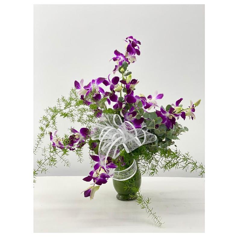 Bouquet de fleurs Sonias small Orchid in vase