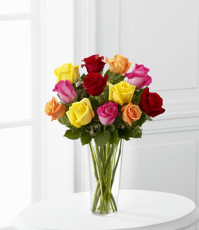 Bouquet de fleurs The Bright Spark Rose Bouquet by FTD - VASE INCLUDED