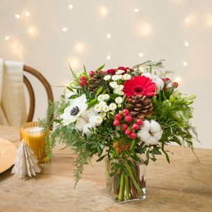 Magie de noël & vase offert Bouquet de fleurs Magie de noël & vase offert
