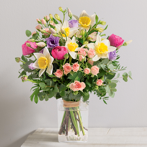 Bouquet de fleurs Câline et son vase offert